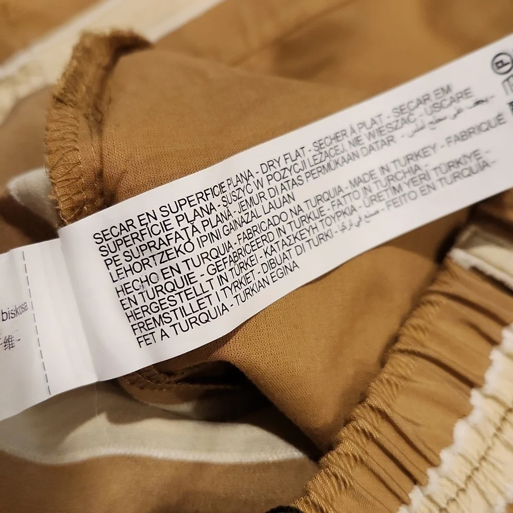 Zara Tan and Cream Striped Wide Leg Pants - Picture 13 of 14